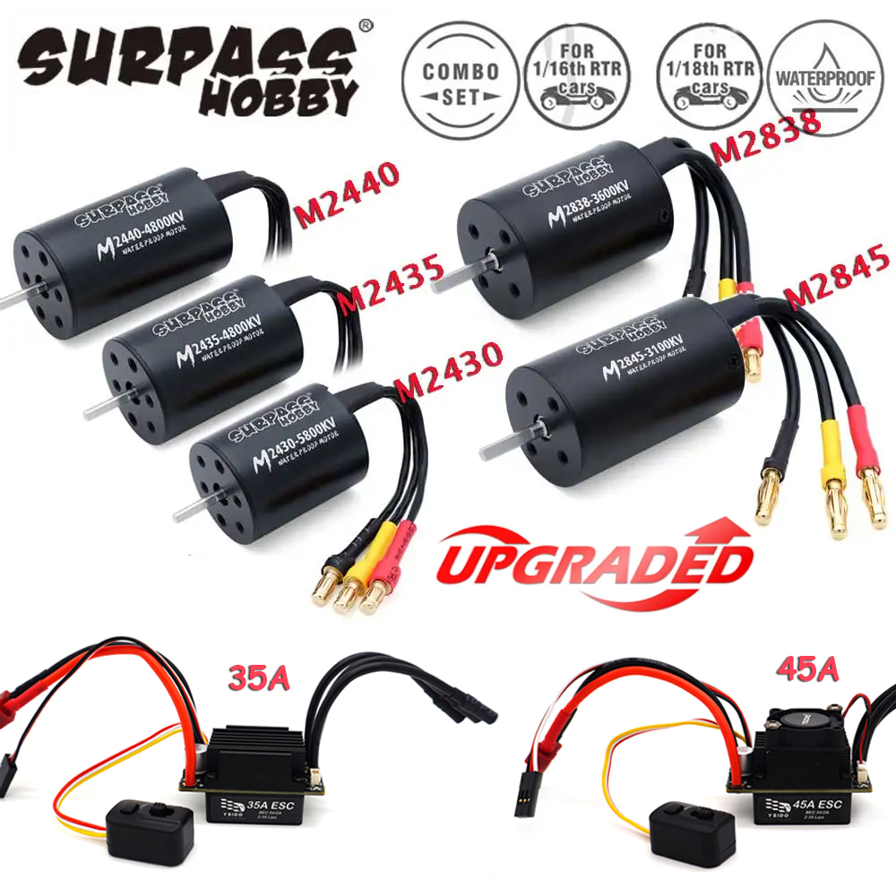 Rc Remo Hobby - SurpassHobby M2430/2435/2440/2838/2845 Waterproof Brushless Motor w/